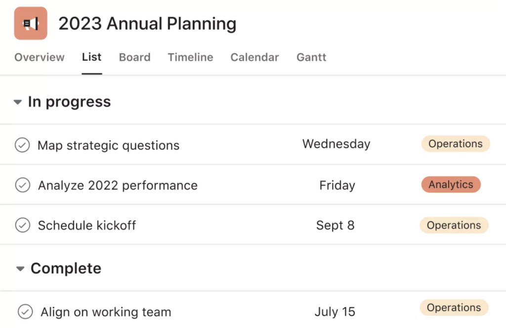 asana screenshot